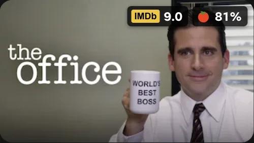 The Office (U.S.): IMDb 9.0, 81% critics